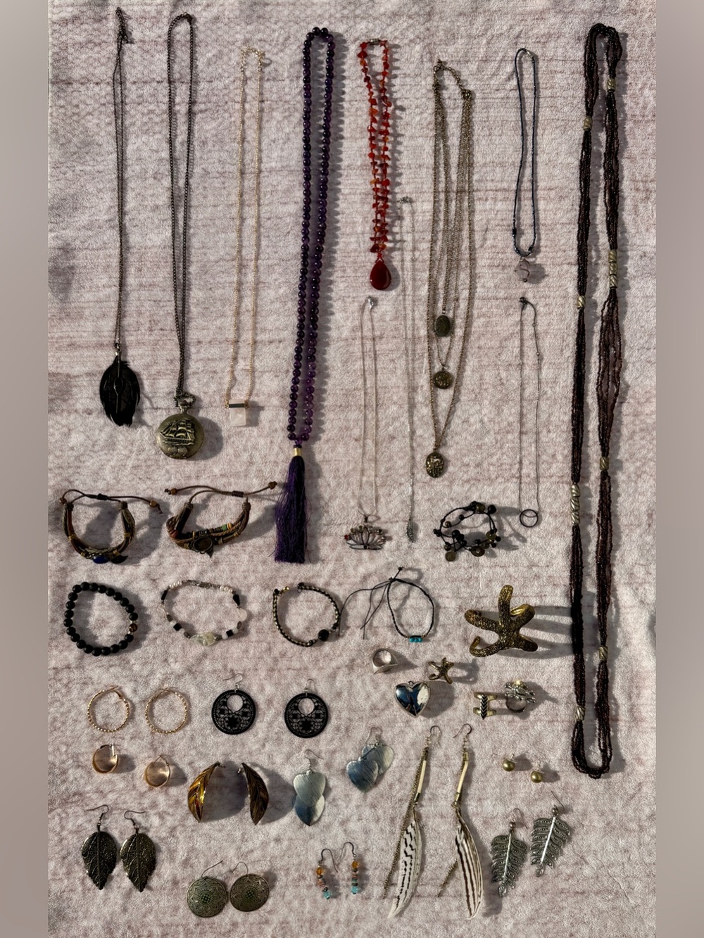 35 items of Mixed Jewelry Lot Good New Old Shiny Tarnished Parts